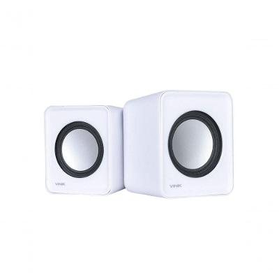 Caixa de Som 2.0 USB VS-01B 2W RMS com Controle de Volume para PC e Notebook Branco
