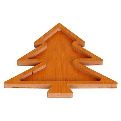 Petisqueira Em Mdf árvore De Natal 21x21cm Madeira Decoração Ceia