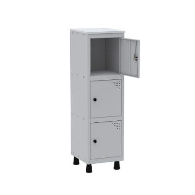Mini Roupeiro De Aço Pandin Mt Com 3 Portas Cinza