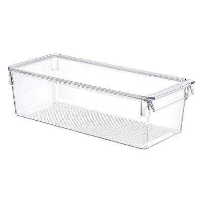 Organizador De Geladeira Multiuso Alto Com Tampa Tamanho M (36x15x10cm) - Mood