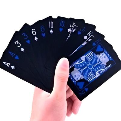 Baralho Black Poker Cartas Jogos Resistente à água Azul