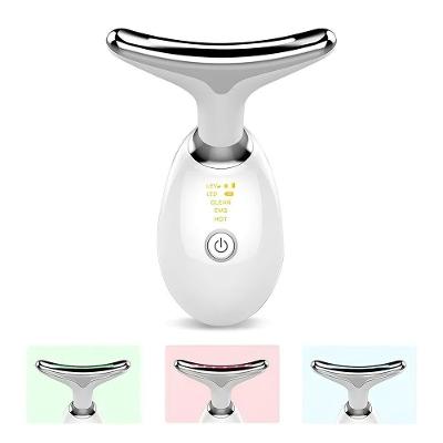Massageador Facial Elétrico Pescoço Face Firmeza Usb - Ideal Para Cuidados Diários Branco
