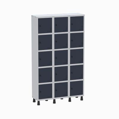 Roupeiro Aço Linha Light 15 Portas - Gr303-15 Cinza-azul Delrei