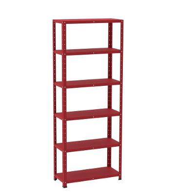 Estante De Estrutura Metálica Com 6 Prateleiras 175cm(a) Com Reforço Vermelho