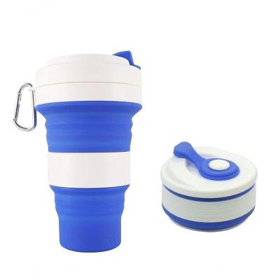 Copo Ecologico Retratil Silicone Grande Dobravel 550ml - Ideal Para Quem Busca Praticidade E Economia De Espaço.azul