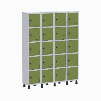 Roupeiro Aço Linha Light 20 Portas - Gr304-20 Cinza-verde Miró