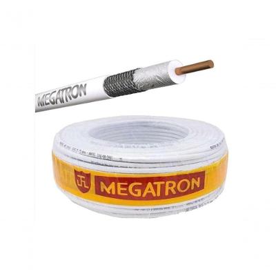 Cabo Coaxial Megatron RF 0,4-2,5 + 2X26AWG Mono para Câmeras CFTV Vídeo Porteiro Fios de Cobre