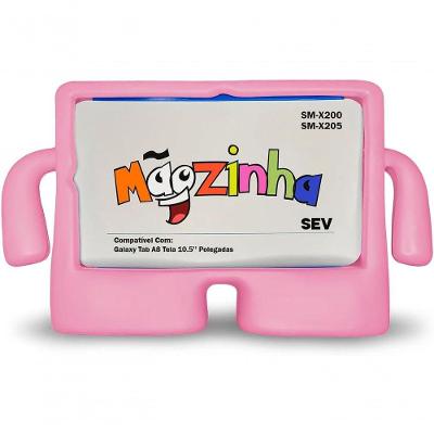 Capa Infantil Com Bracinhos Para Tablet Samsung Galaxy Tab A8 X200 A7 T500 P610 T720 T860 Cor Rosa