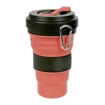 Copo Ecologico Retratil Silicone Grande Dobravel 550ml Cor Salmão