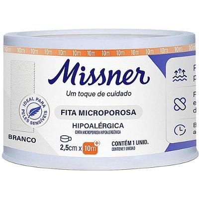 Fita Microporosa Missner - Branco - 2,5cm X 10m