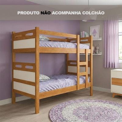 Cama Beliche Jaspe Com Guarda Corpo E Escada Para Dormitório Infantil Planejado - Nature-off