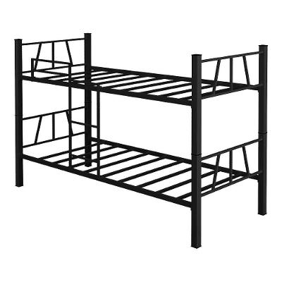Beliche Metálico Solteiro Reforçado Em Aço Com Escada Para Otimizar Espaço No Quarto - Preto