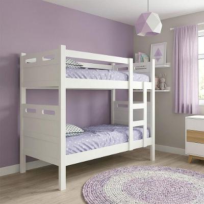 Beliche Jaspe Com Escada Integrada E Guarda Corpo Com Colchões D23 Para Quarto Infantil - Branca
