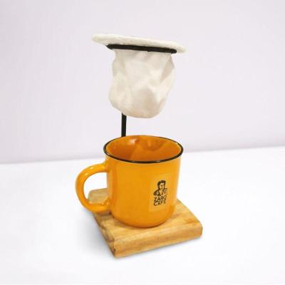 Mancebo para Café Coado Mancebo Zaro Café + Caneca Laranja 200ML com Filtro de Pano Laranja