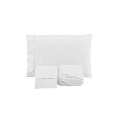 Jogo de Lençol Versatile Ponto Palito King 3 Peças 100% Poliéster Micropercal Branco