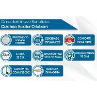 Cama Box Baú c/Auxiliar Solteiro Universal Courano White (88x188) - Ortobom