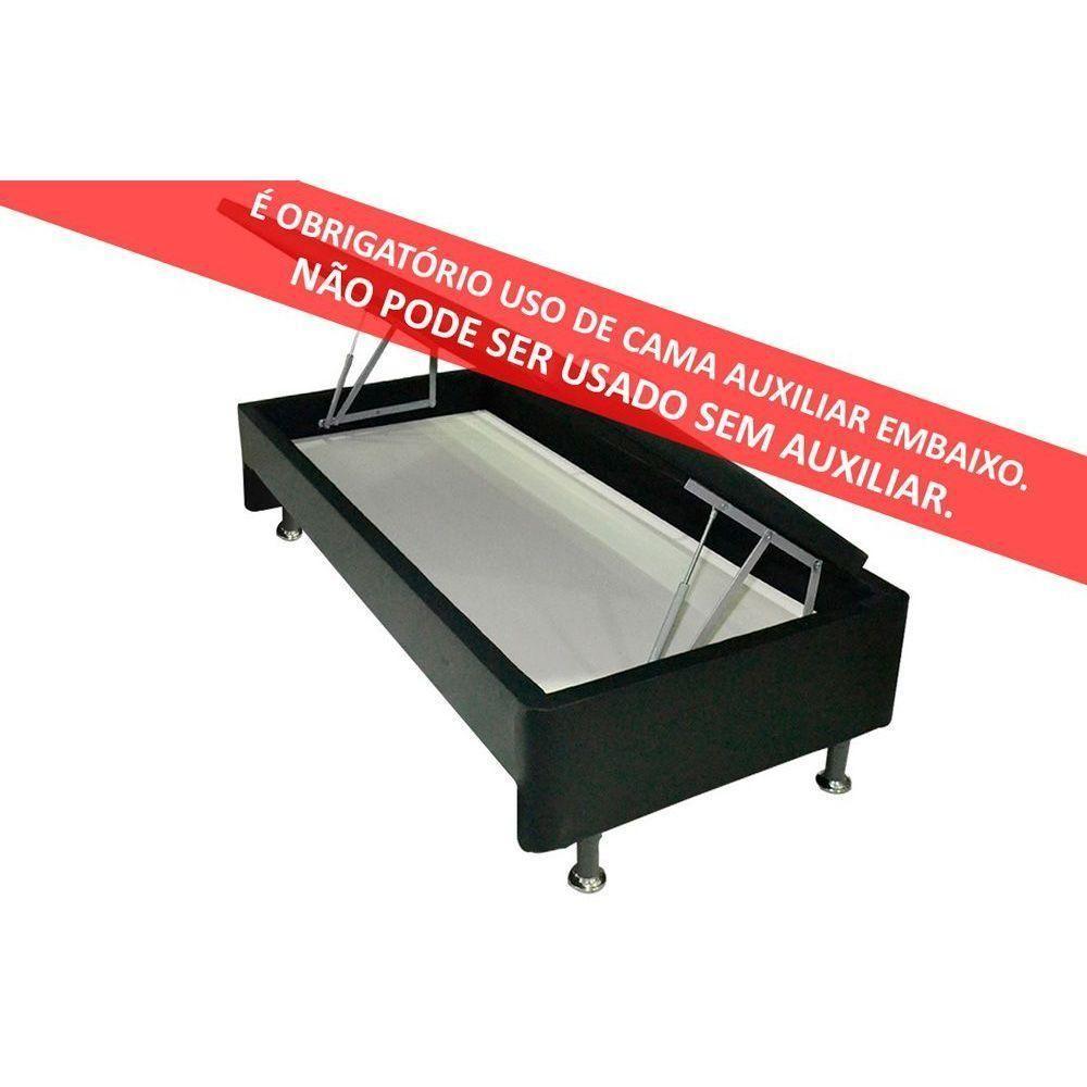 Cama Box Baú c/Auxiliar Solteiro Universal Courano Nero Black (88x188) - Ortobom - 2