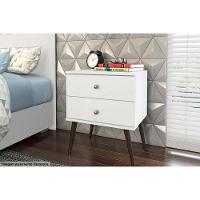 Mesa de Cabeceira Solteiro RT 3032 c/ 2 Gavetas Branco - Movelbento - 1