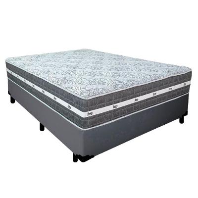 Cama Box Casal Sintético + Colchão Anjos Black Graphite Molas Ensacadas 138cm Suporta Até 120 Kg Por Pessoa Cor:cinza
