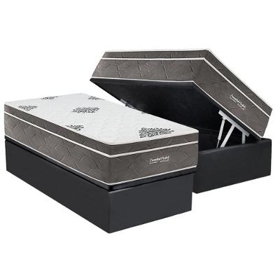 Cama Box Baú Solteiro Inovaflex Essential Molas Ensacadas Pillow Top Cinza a Costa Rica
