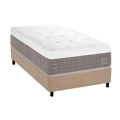 Cama Box com Colchão Solteiro Molas Maxspring C1784 Ensacadas Bege Herval