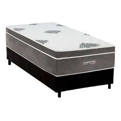 Cama Box com Colchão Solteiro Inovaflex Essential Euro Pillow Molas Ensacadas Preto a Costa Rica