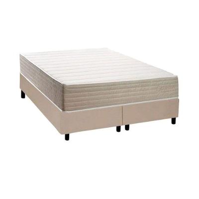 Cama Box com Colchão Queen Kappesberg D33 Carmine Base Crc Corano Clean Ortopédico Pillow Top Bege