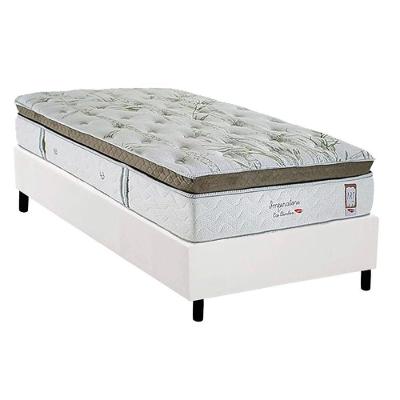 Cama Box Solteiro Imperatore Eco Bamboo Molas Ensacadas Tecido Poliéster Branco Herval