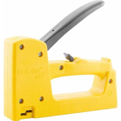 Grampeador Pinador Manual 80F para Artesanato Tapeçaria Estofados Amarelo Rocama