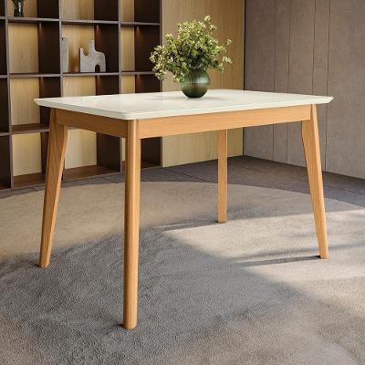 Mesa De Jantar Em Madeira Maciça Kappesberg Canela-off White 120cm