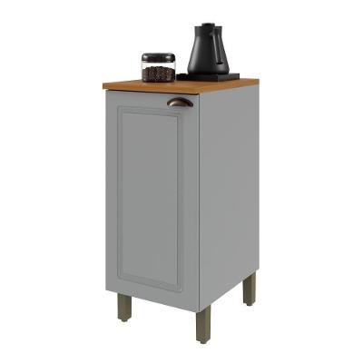 Balcão de Cozinha 1 Porta 100% MDF 40cm Titânio Fosco Amoudi Indékes