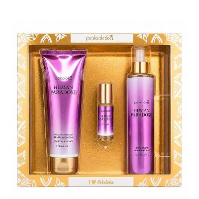 Kit Pokoloka Luxury Elixir Human Paradoxe - Hidratante 240ml + Body Splash 250ml + Perfume 15ml