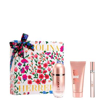 Kit Carolina Herrera 212 Vip Rosé Feminino - Eau De Parfum 80ml + 10ml + Body Lotion 100ml
