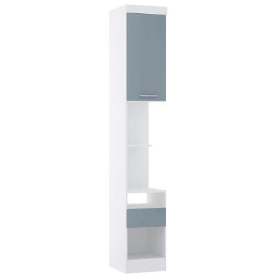 Mesa Cabeceira Modulado 38cm 1 Porta 1 Gaveta Taiga Branco-grey L01 - Mpozenato