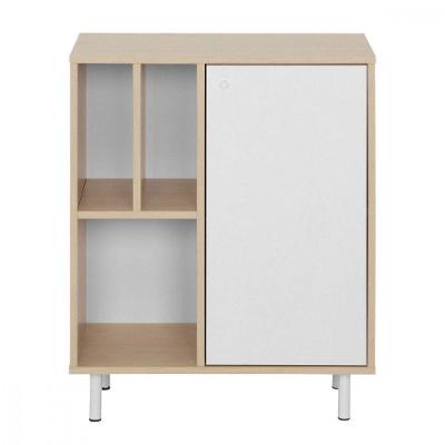 Armário Baixo Para Escritório 1 Porta Colab Caemmun Casa Blanca/branco Tx