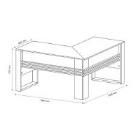 Mesa de Escritório ME4145 Nogal/Preto - Tecno Mobili - 3