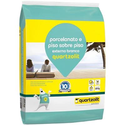 Argamassa para Porcelanato e Piso Sobre Piso Externo 0100.00000.0020PL Branco Quartzolit