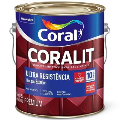Esmalte Sintético Coralit Ultra Resistência Alto Brilho 3,6L Branco 5202672 Coral