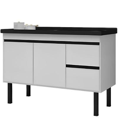 Gabinete para Cozinha Color 360 em MDF 114cm Branco para Pia de 1,20m