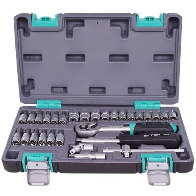 Kit de Ferramentas 1-4 Crv 29 Peças 1410055 com Soquetes e Chave Catraca em Maleta Plástica Stels
