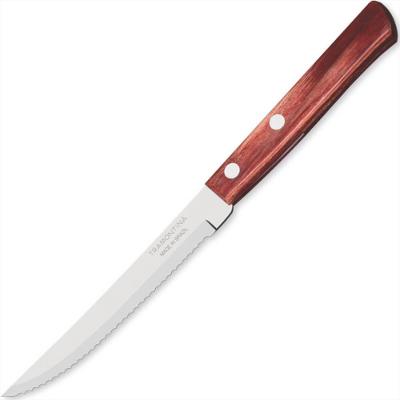 Faca para Churrasco Polywood 21100475 em Aço Inox com Cabo de Madeira Vermelho Tramontina