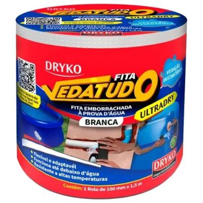 Fita Adesiva Emborrachada Drykofita Vedatudo Ultradry Superfitabco-cx Branco Dryko