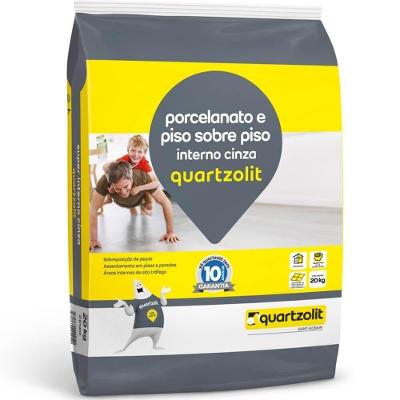 Argamassa Cimentcola Piso Sobre Piso Interno para Porcelanato 20kg Cinza Quartzolit