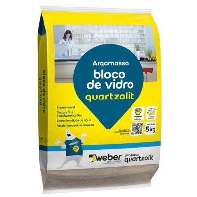 Argamassa para Bloco de Vidro 20kg 0070.00000.0020PLH para Assentamento e Rejunte Quartzolit