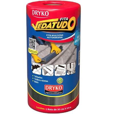 Fita de Manta Asfáltica Autoadesiva Aluminizada Drykofita FVD30 30cm X 10 Metros Dryko