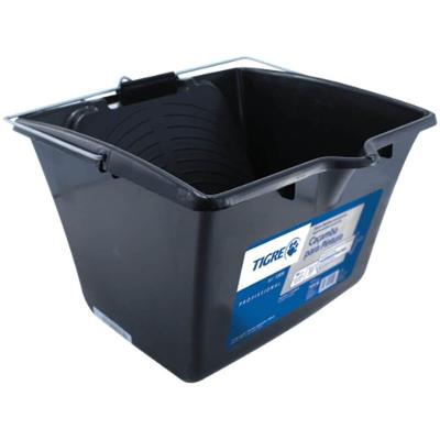 Caçamba Plástica para Pintura 14L 130933 Resistente a Solventes Preto Tigre