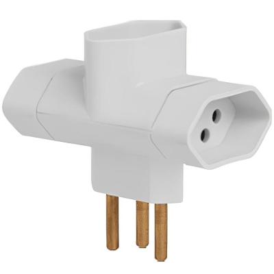 Pino Bipolar 3 Saídas Tipo T 2P+T 10A 250V Branco 12270 Ilumi Materiais Elétricos