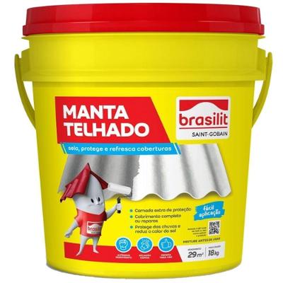 Manta Líquida para Telhado 0032.00000.0018ba Impermeabilização Branco Brasilit