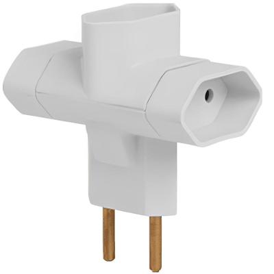 Pino Bipolar 3 Saídas Tipo T 2P 10A 250V 1215 Branco Ilumi Materiais Elétricos