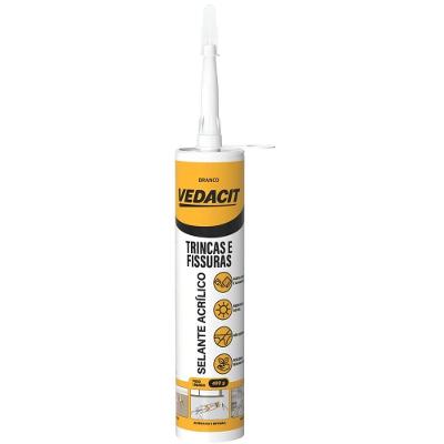 Selante Acrílico para Trincas 148017 Reparos em Fissuras Branco Bisnaga 400g Vedacit